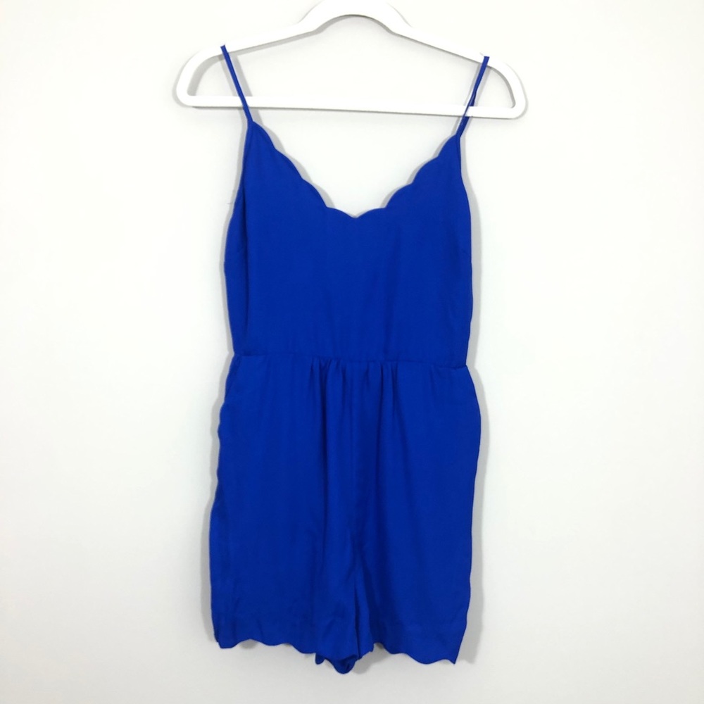 NWT Altar'd State Blue Scalloped Romper - Picture 3 of 7